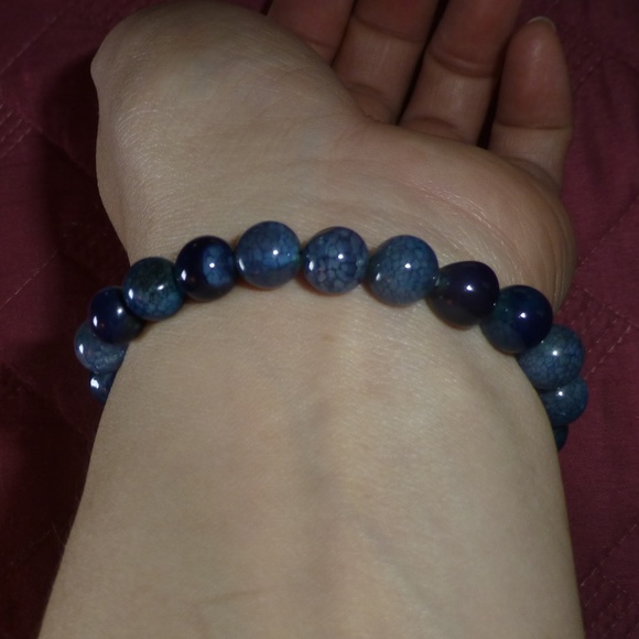 Gold Leopard Head Stone Bead Stretch Bracelet New - Picture 5 of 8